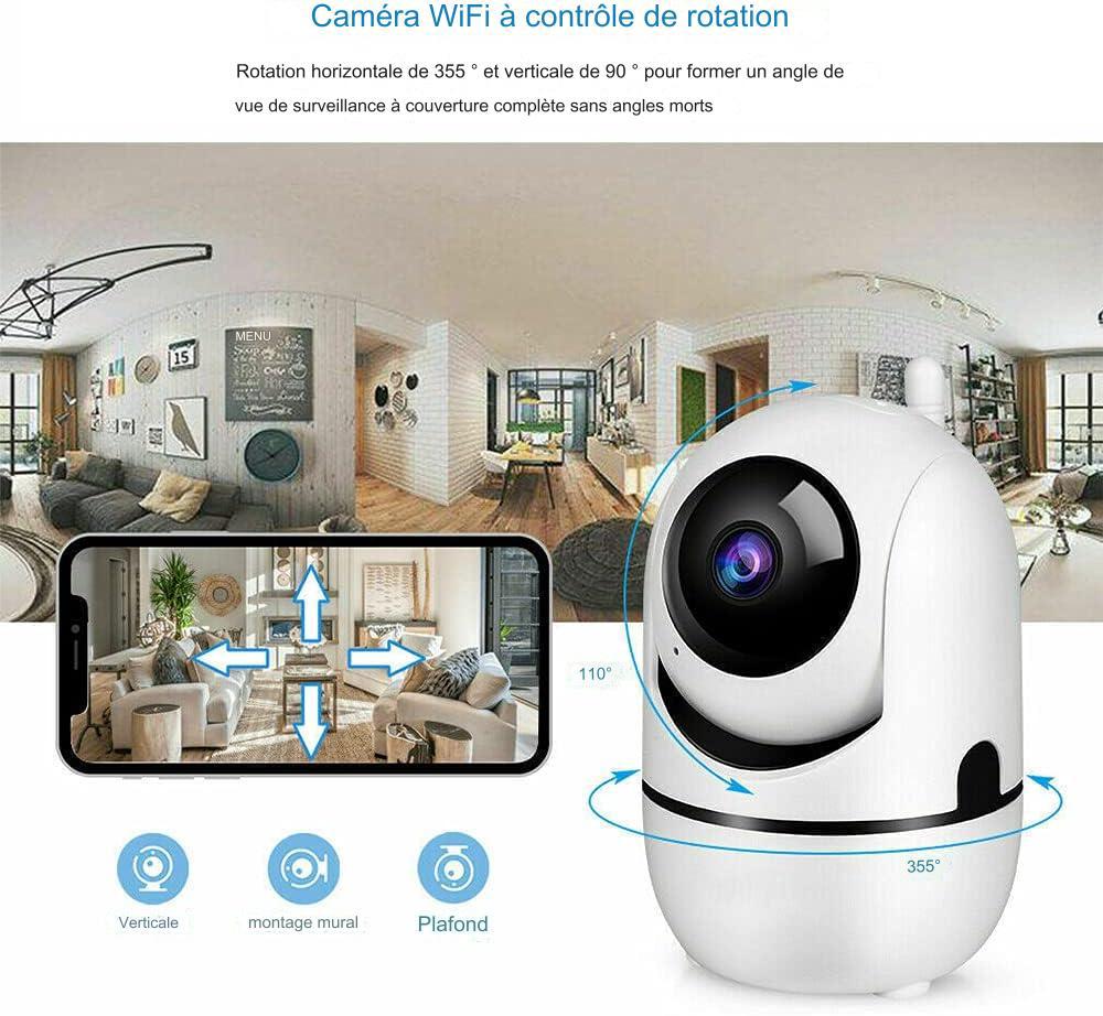 Caméra Surveillance WiFi Intérieur,Caméra WiFi pour Bébé Animal Domestique 1080p Intelligente pour Détection de Mouvement avec Vision Nocturne - 3