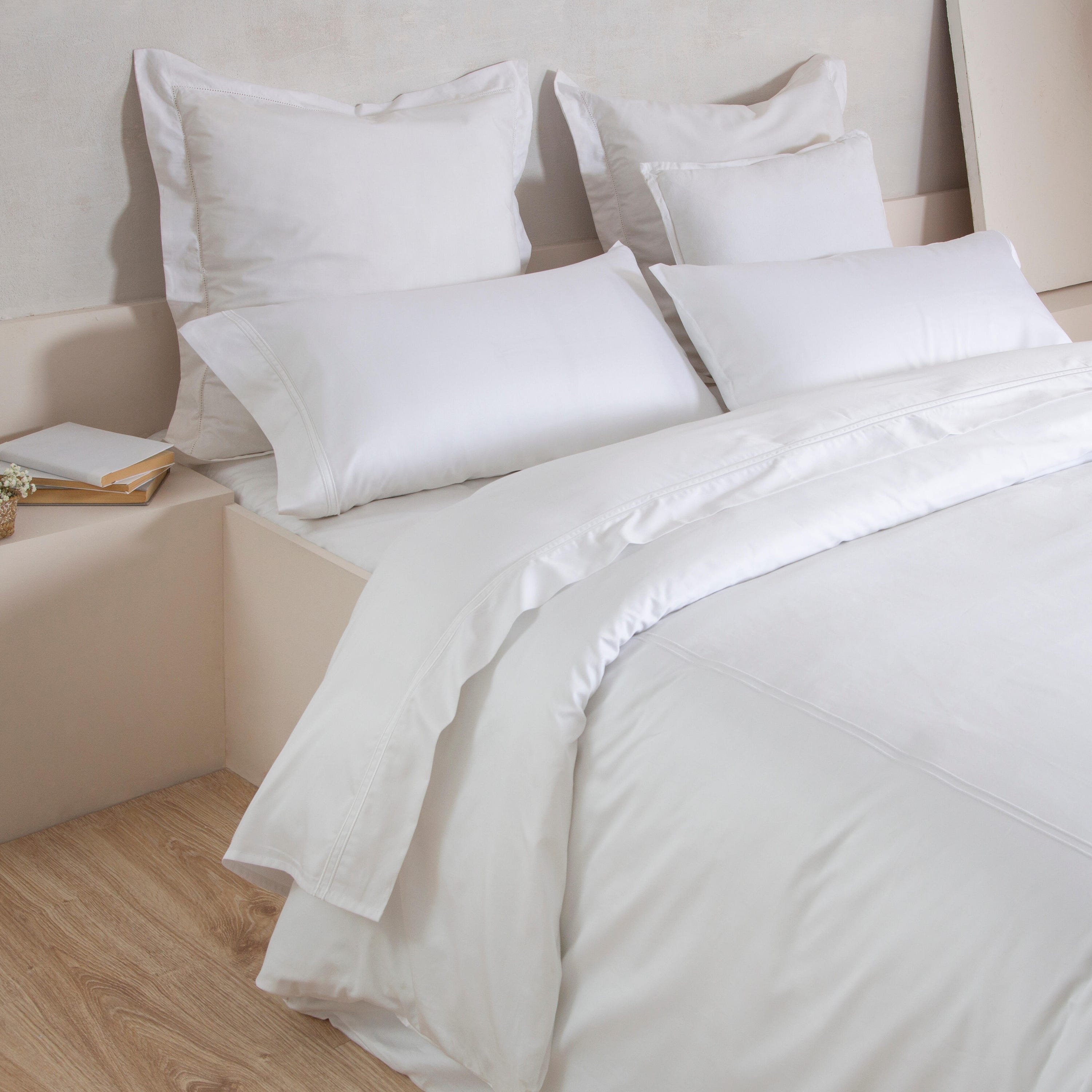 Lençol de cima Bordón INSPIRE algodão 400 fios branco cama 180 cm - 2