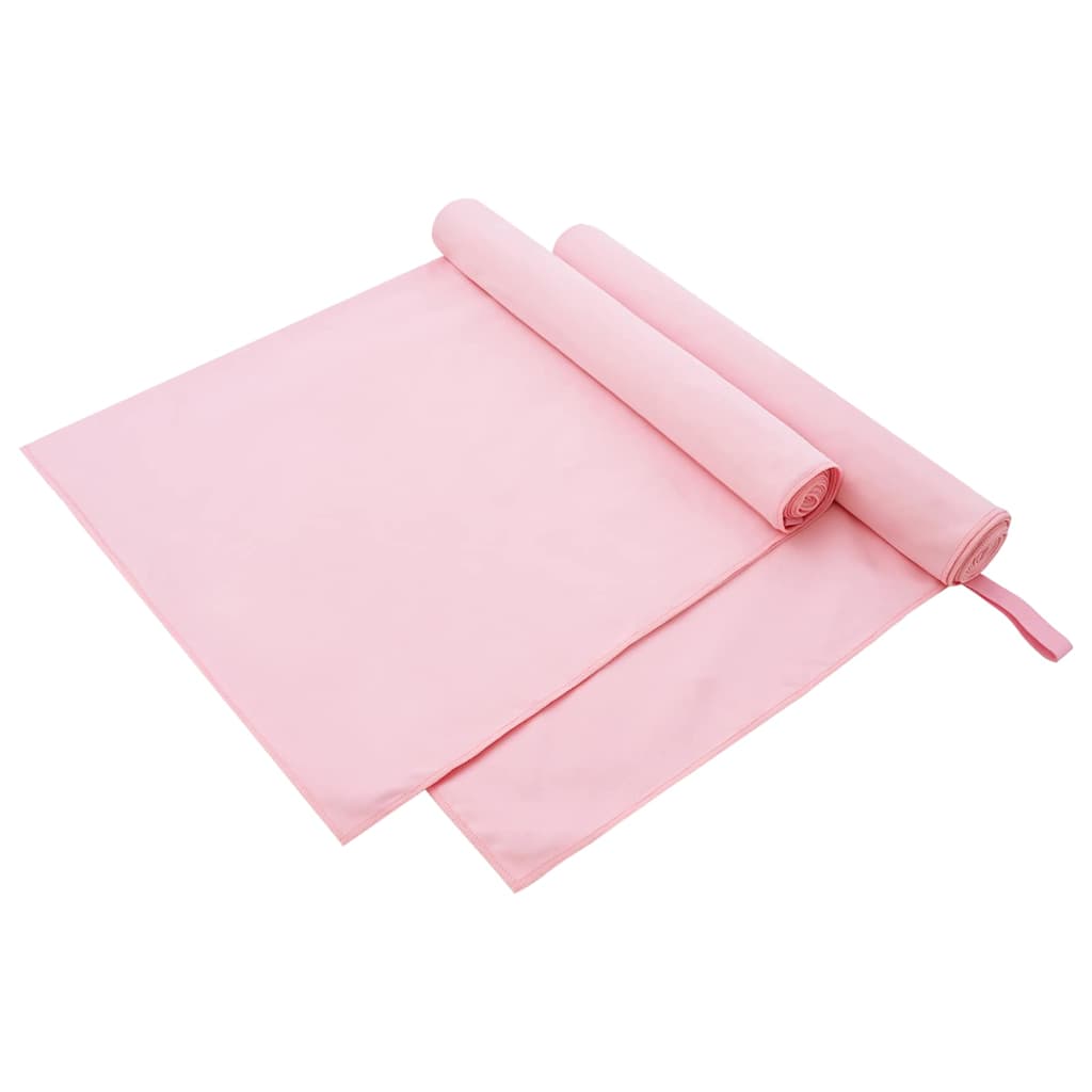 Ręczniki Sportowe 2 pcs Różowy 180 x 90 cm Poliester i poliamid