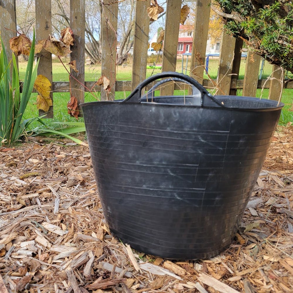 Pack 3 Paniers Noirs souples et résistants pour la construction et le jardinage (42 L) - Poignée renforcée. Travaux agricoles, construction... - 6