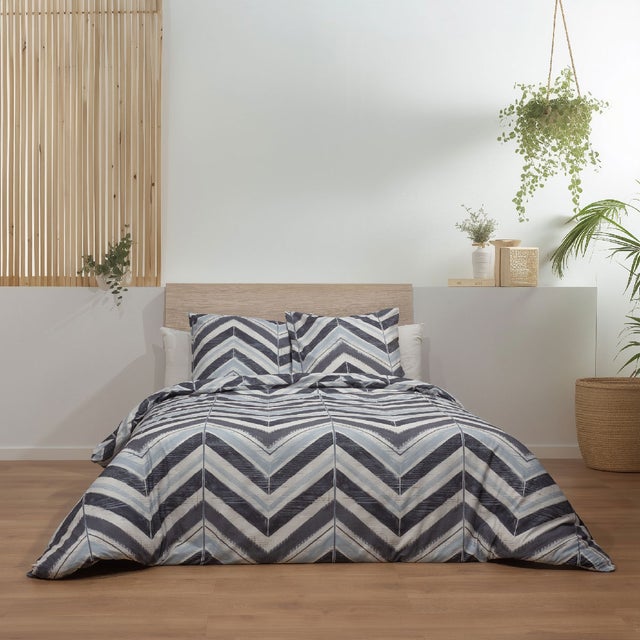 Copripiumino In Percalle Di Cotone Toi Et Moi Essentiel – 140x220 Cm, Motivo Jungle E Lino, Easy Care