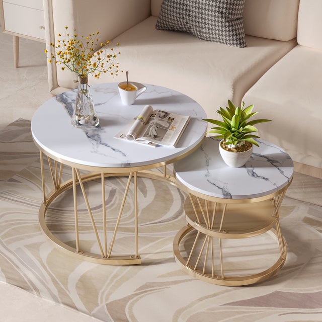 Set 2 Tavolini Sovrapponibili Relaxdays In Legno E Metallo | Grandi 64x64x44 Cm E Piccoli 40x40x40 Cm | Stile Industriale Grigio