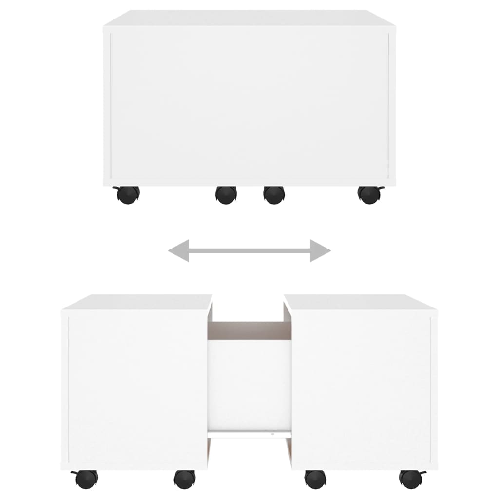 Table basse，Table d'appoint, Table de Salon Blanc 60x60x38 cm Aggloméré182352 - 7