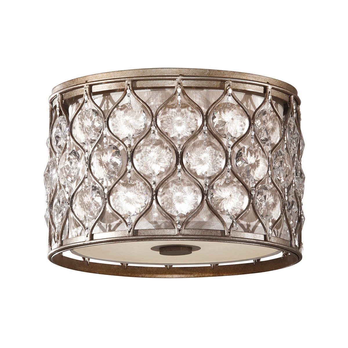 Plafonieră rotundă Feiss Lucia, 2xE27, cristal argintiu oxidat, 31,1 cm, IP20