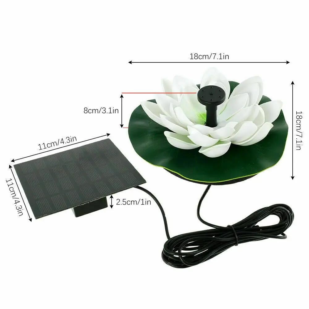Fontaine solaire flottante d'extérieur avec nénuphar, bain d'oiseaux, pompe solaire, 4 modes pour bassin à poissons, jardin, aquarium, piscine - 4