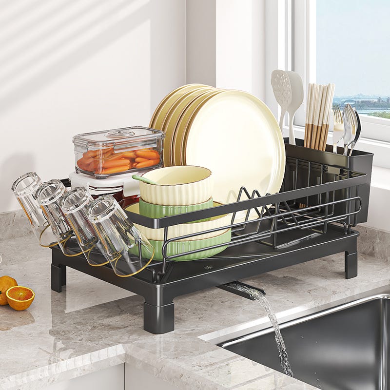 Scolapiatti Estensibile Inox Scolapiatti Estensibile Urackify - Acciaio Inox, Con Portaposate In Bambù E Beccuccio Girevole Scolaposate Da Lavello Scolapiatti Estensibile Inox Scolapiatti Estensibile Urackify - Acciaio Inox, Con Portaposate In Bambù E Beccuccio Girevole Scolaposate Da Lavello