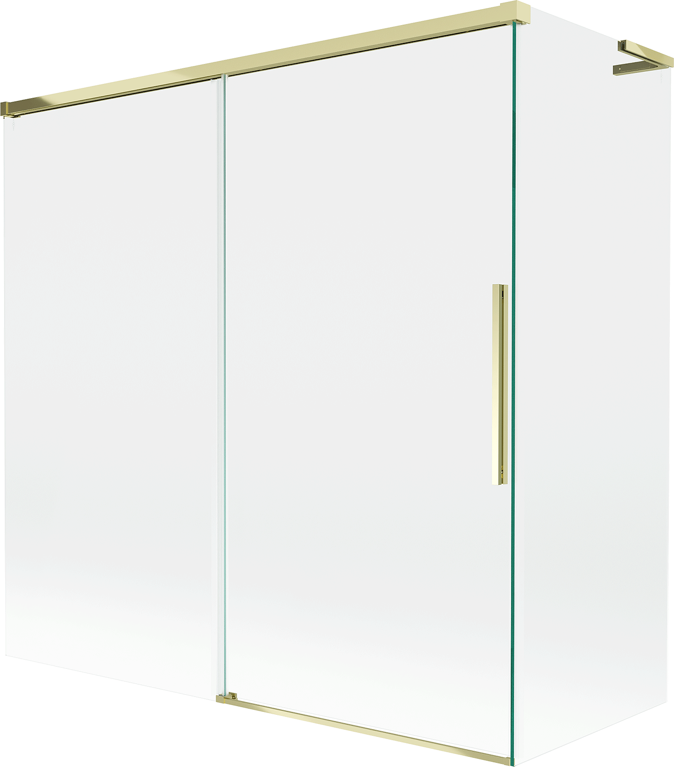 Mexen Rox L parawan nawannowy 2-skrzydłowy rozsuwany 170 + 70 x 150 cm, transparent, złoty - 8C9L-170-070-50-00
