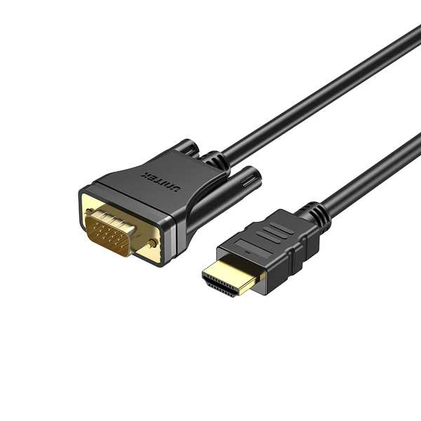 Twozoh Câble Mini HDMI Vers VGA 1M Tressé Plaqué Or - Compatible Ultrabooks Et Projecteurs