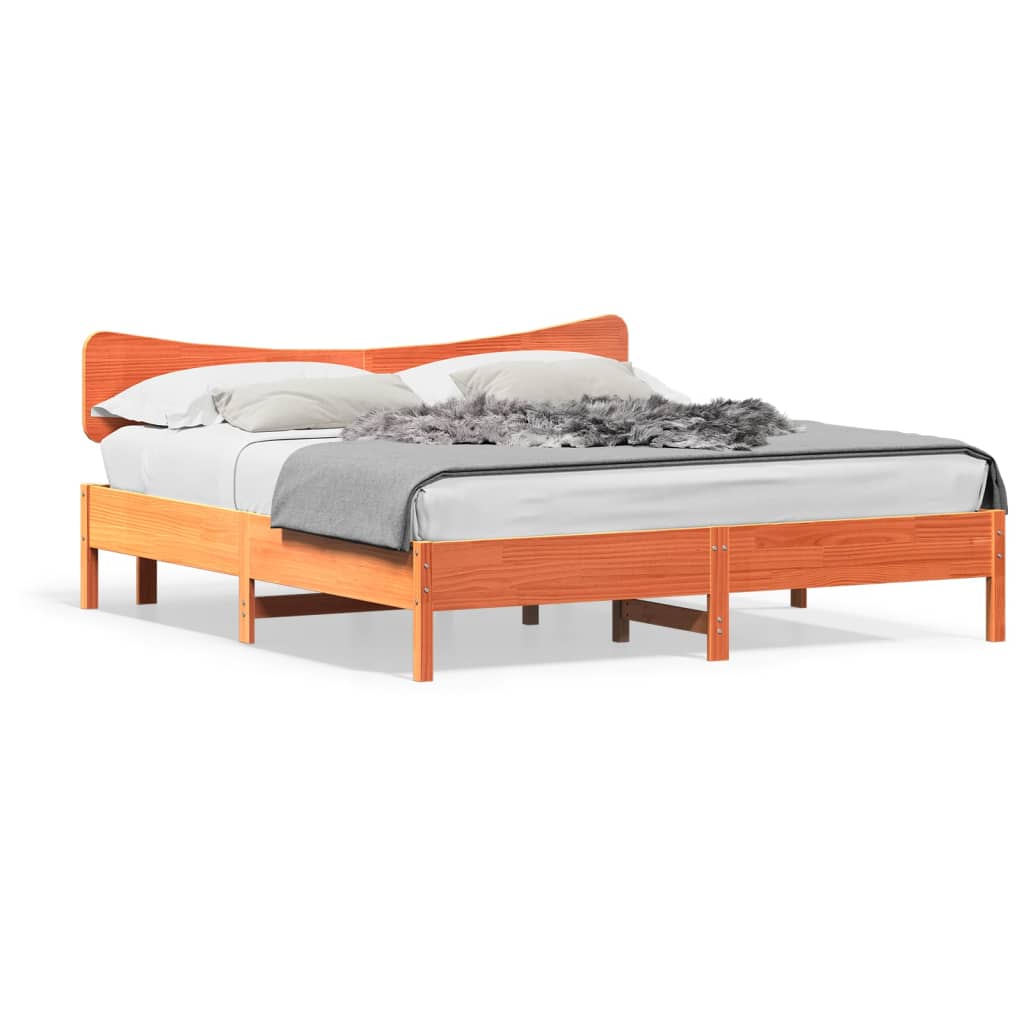 Łóżko Drewniane Rama Łóżka Sofa Brązowe Do Sypialni Pokoju 180x200 cm