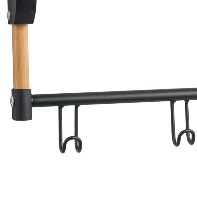 MSV étendoir à linge de porte ZOE Bambou Noir - 4