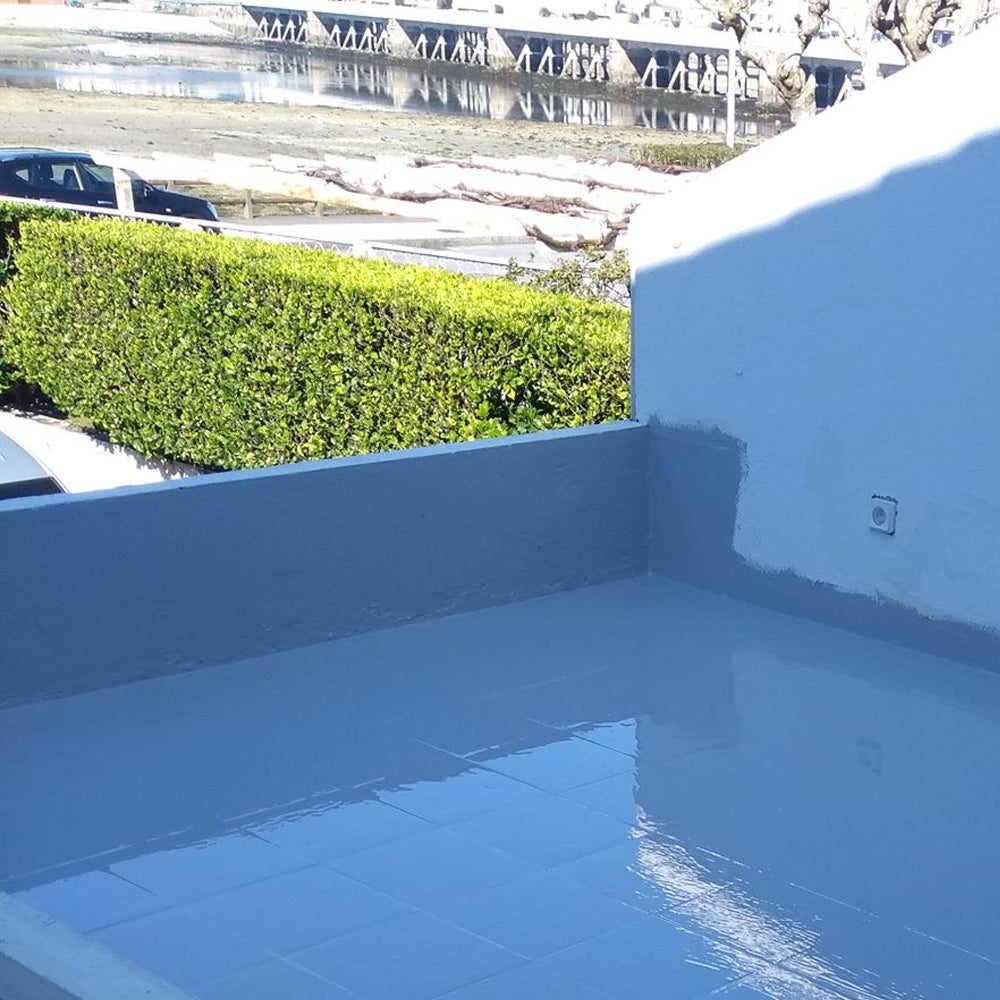 Goma Líquida de Poliuretano con Catalizador 25Kg- Gris Perla - impermeabilizante para terrazas y cubiertas transitables. Evita filtraciones de agua - 4