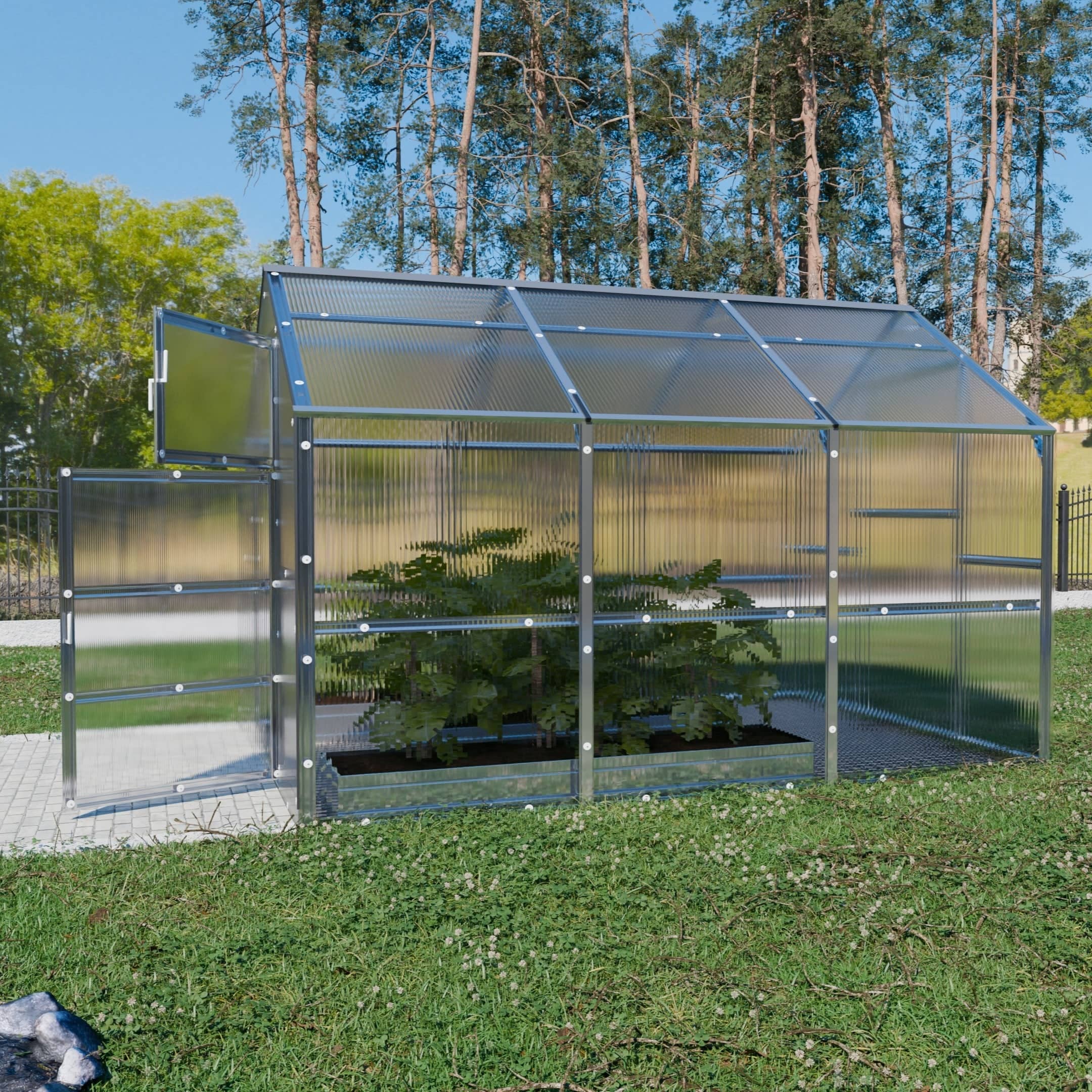 Serre de jardin KLASIKA BERNARD 2,35 x 3 m (7,05 m²), 4 mm avec revêtement en polycarbonate - 3