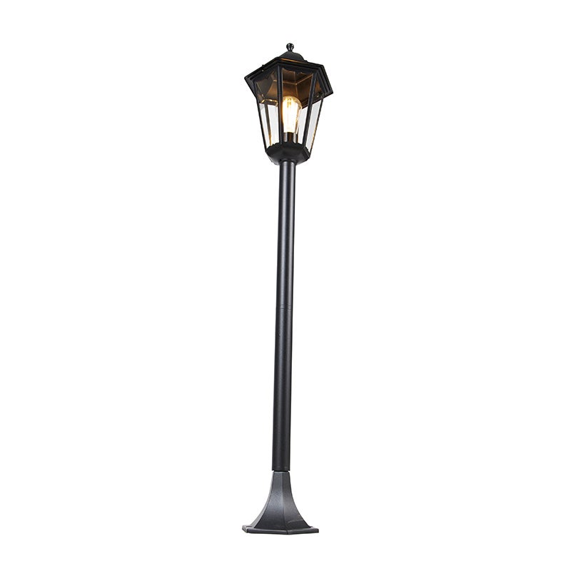 Qazqa classic-antique lanterne da esterno per giardino - New Orleans - nero, max. 60w, compatibile con lampadines LED, e27 - 9