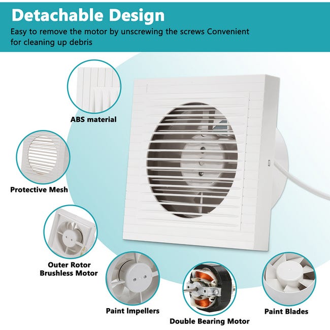 Ventola Aspirazione Bagno Ventilatore Da Bagno Con Sensore Umidità - 100mm, Silenzioso (34dB), Portata 95 M³/h, IPX4 Ventilatore Bagno Con Sensore Umidità Ventola Aspirazione Bagno Ventilatore Da Bagno Con Sensore Umidità - 100mm, Silenzioso (34dB), Portata 95 M³/h, IPX4 Ventilatore Bagno Con Sensore Umidità