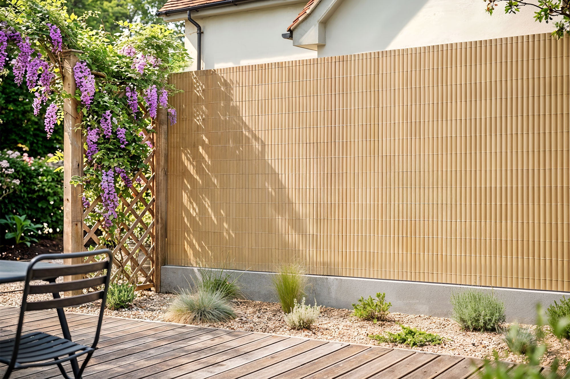 Siatka trzcinowa PCV VISO, 5m x 1,5m, beżowa