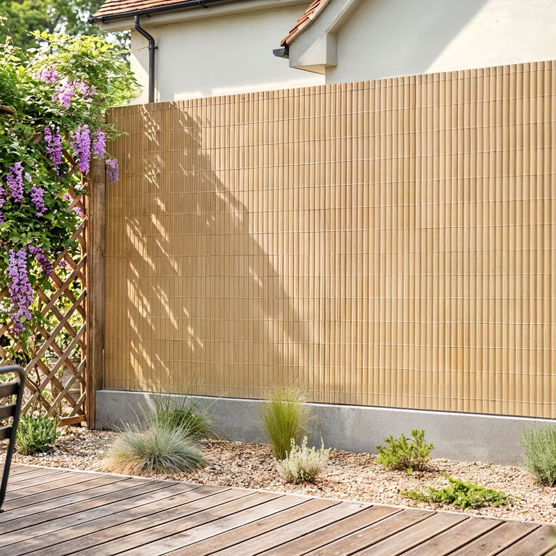 Siatka trzcinowa PCV VISO, 5m x 1,5m, beżowa