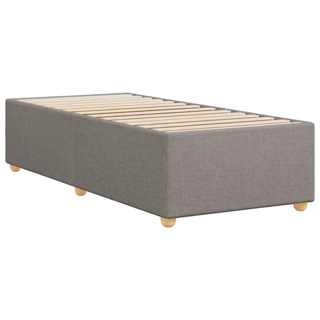 Cadre de lit sans matelas en tissu taupe pour la chambre, 100 × 200 cm - 6