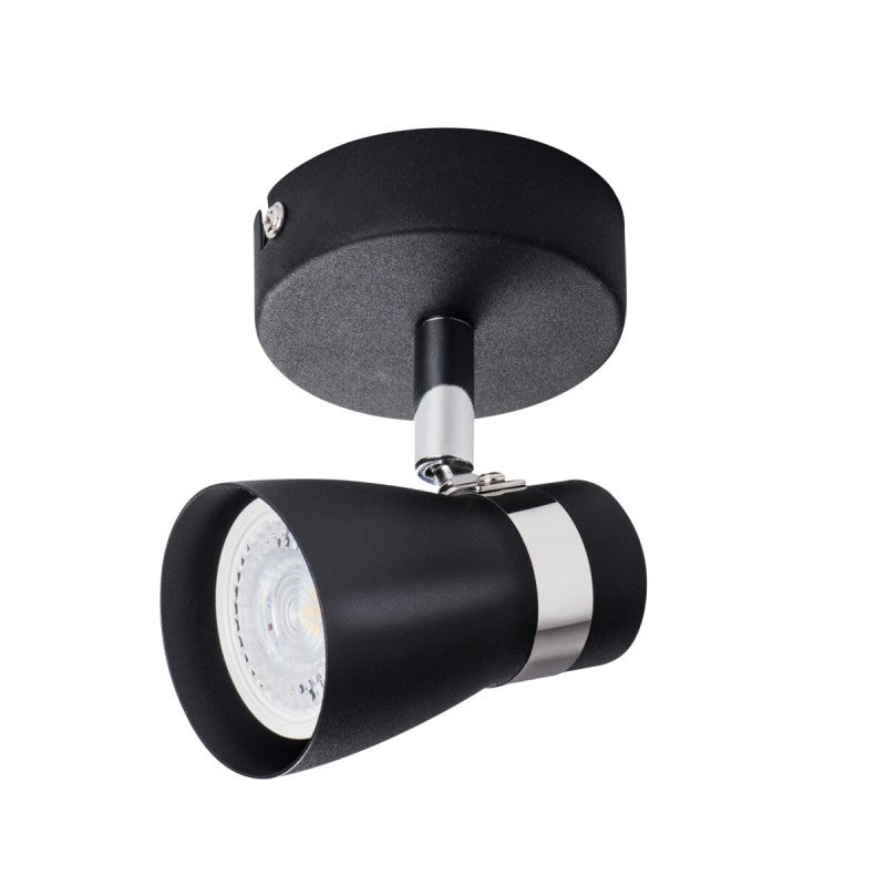 ENALI Wall and Ceiling Luminaire – Acero Negro – Orientable – Ø80m m ...