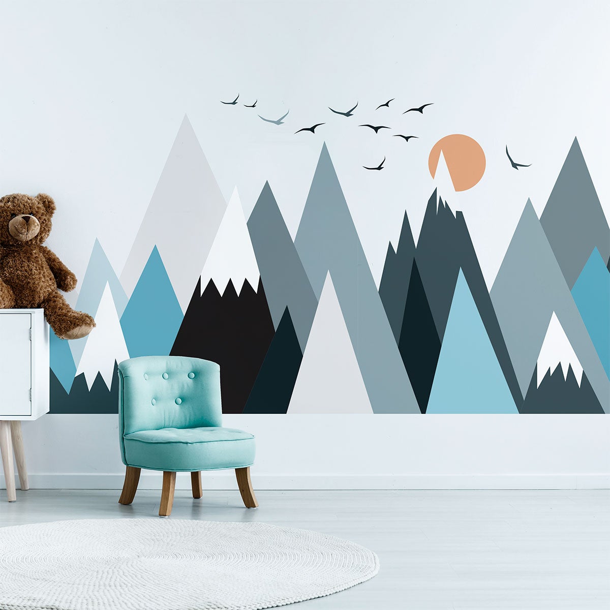 Adesivo bambino di montagna scandinavo parka - Sticker adesivo - adesivi murali - 80x120cm - 4