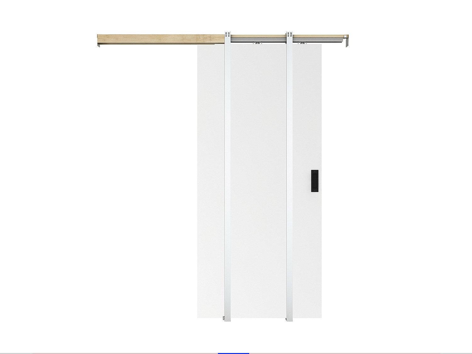 Drzwi przesuwne chowane w ścianie - wys. 205 x szer. 83 cm - MDF + białe PCV - VARIN II