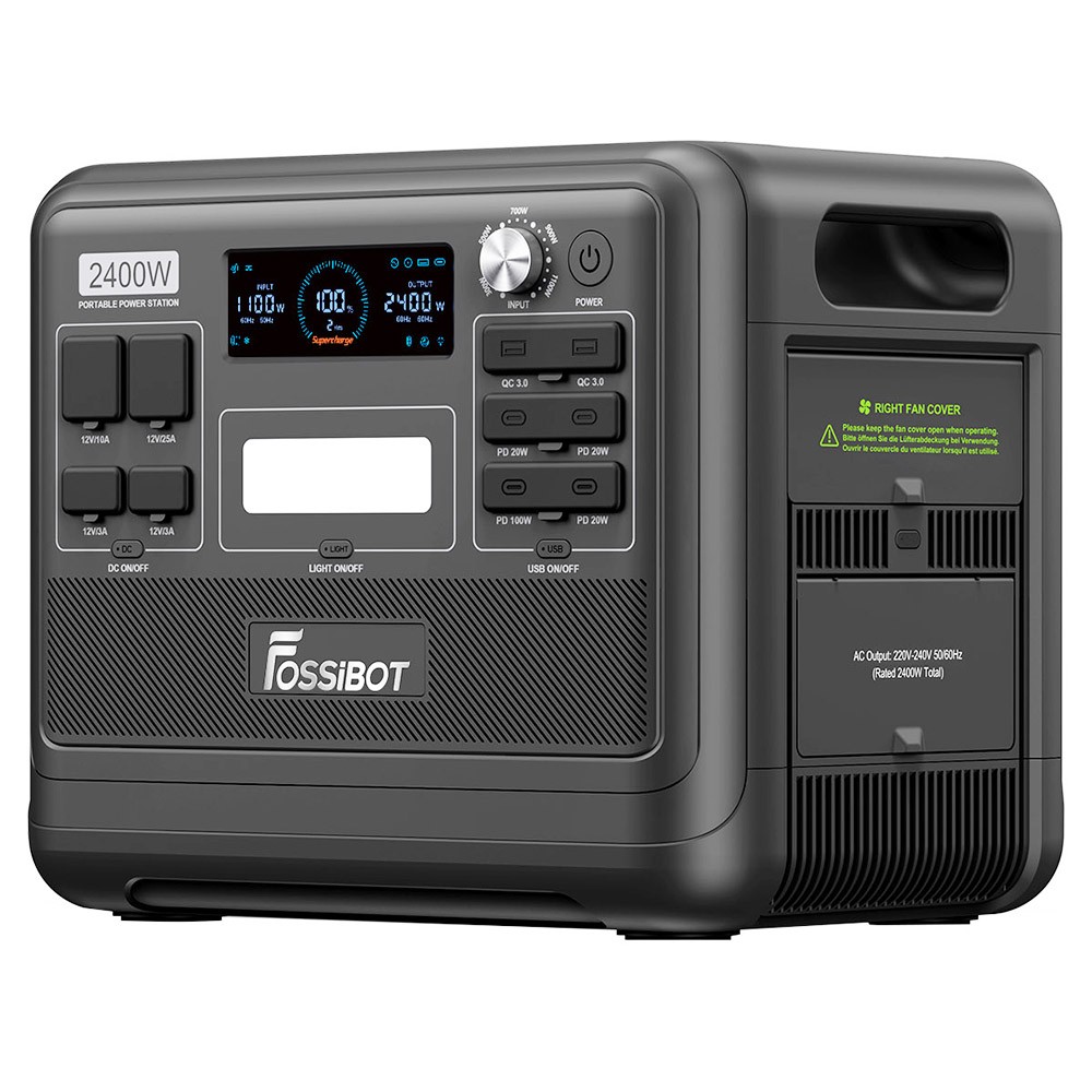 Station d'Énergie Portable FOSSiBOT F2400 2400W, 2048Wh LiFePO4, 16 Sorties - Noir - 4