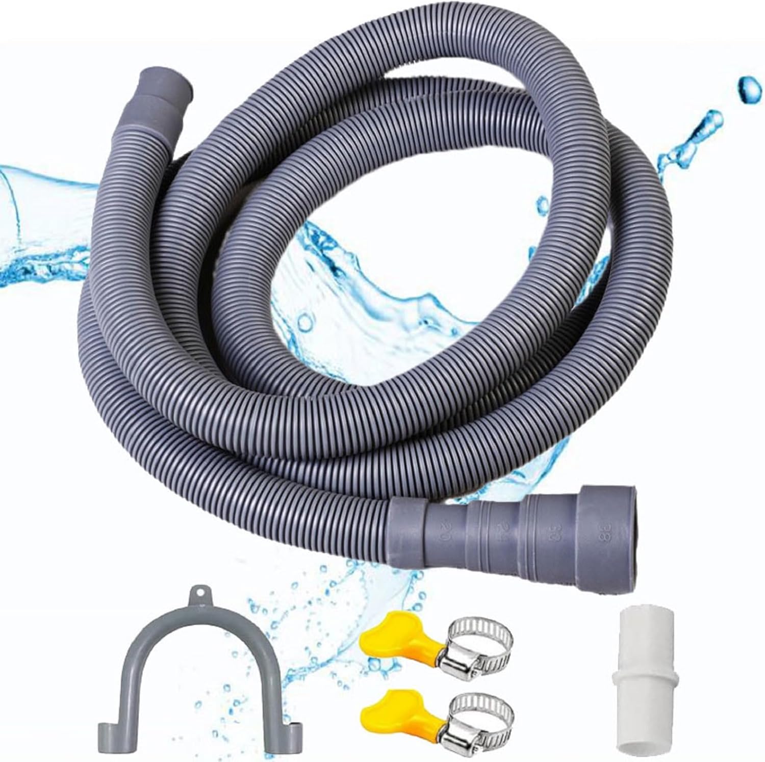 Pour Climatiseur Machine à Laver Tuyau De Vidange Flexible BIKING 3m - Pour Climatiseur, Machine à Laver, Évier - Transparent, Télescopique, Diamètre 19mm
