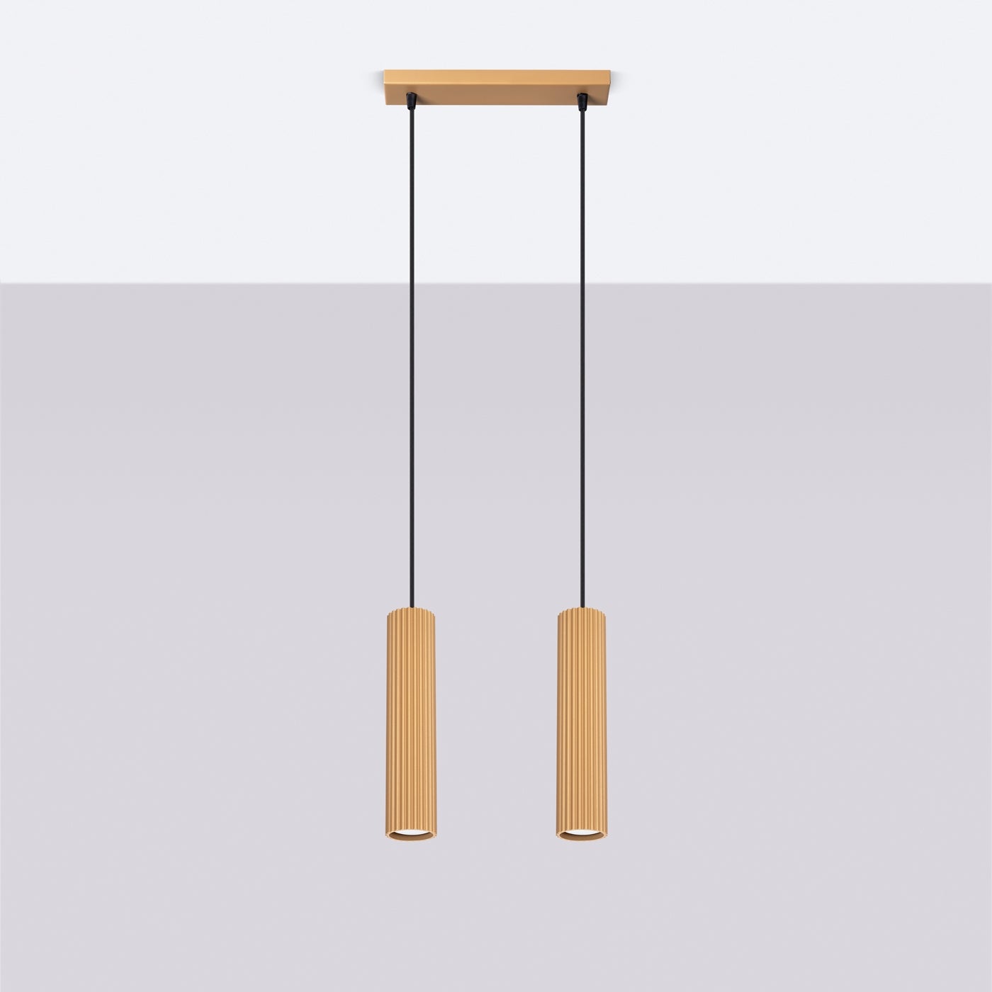 Lampa wisząca GLOOW 2 złoty LED 4000K - 30x6.5x90cm Sollux