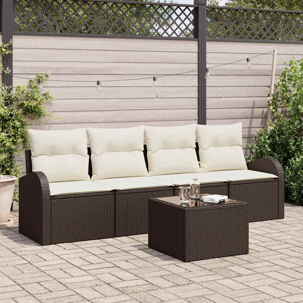 Zestaw Sof na Ogród Brązowy 55 x 55 x 37 cm polirattan vidaXL