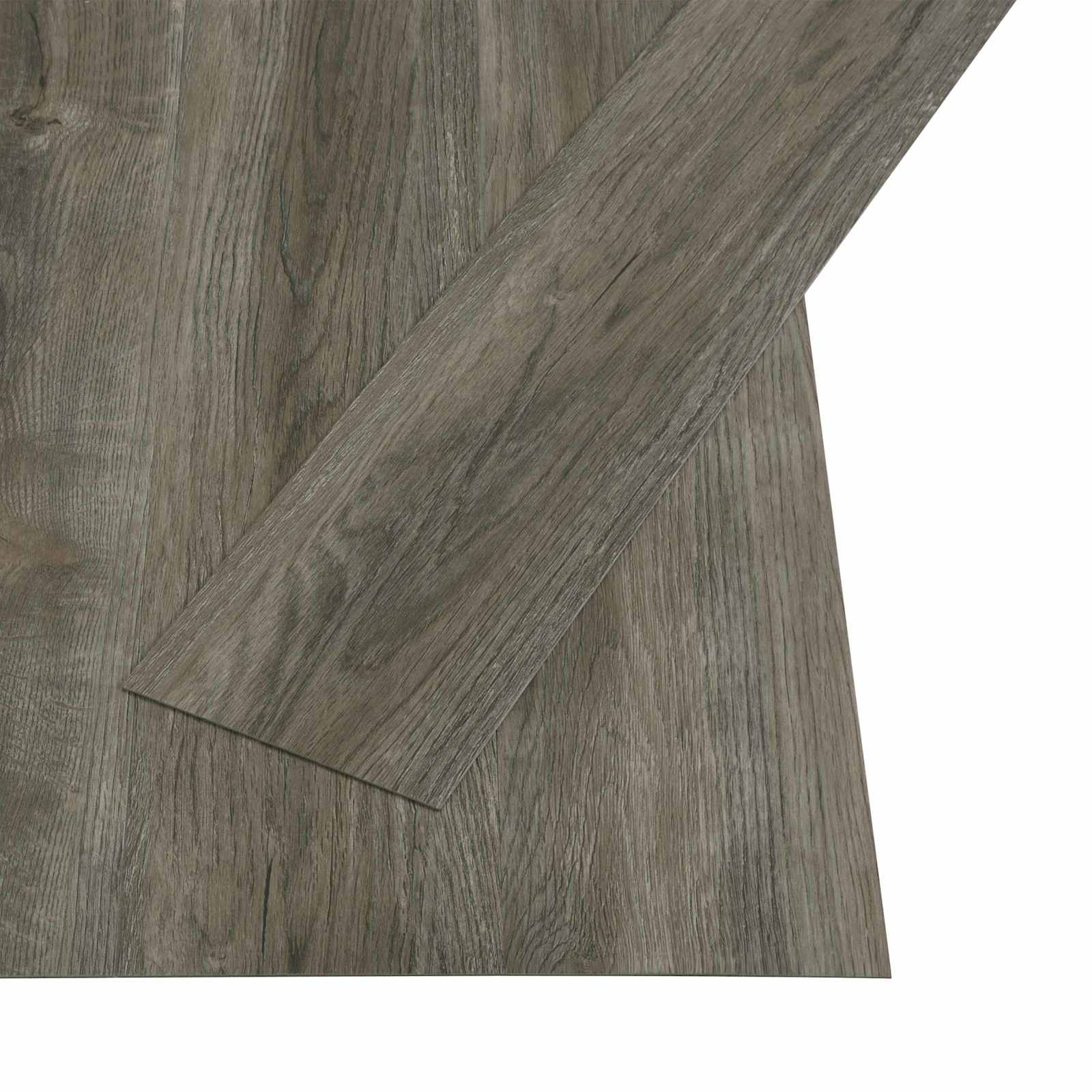 Lama de suelo autoadhesiva 32 pcs gris y marrón 4,46 m² pvc