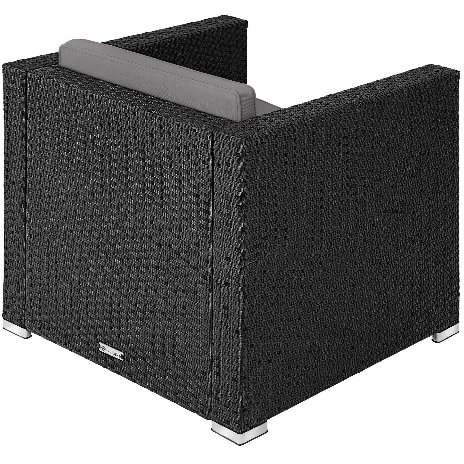 Tectake Fauteuil en rotin Lignano - noir - 3