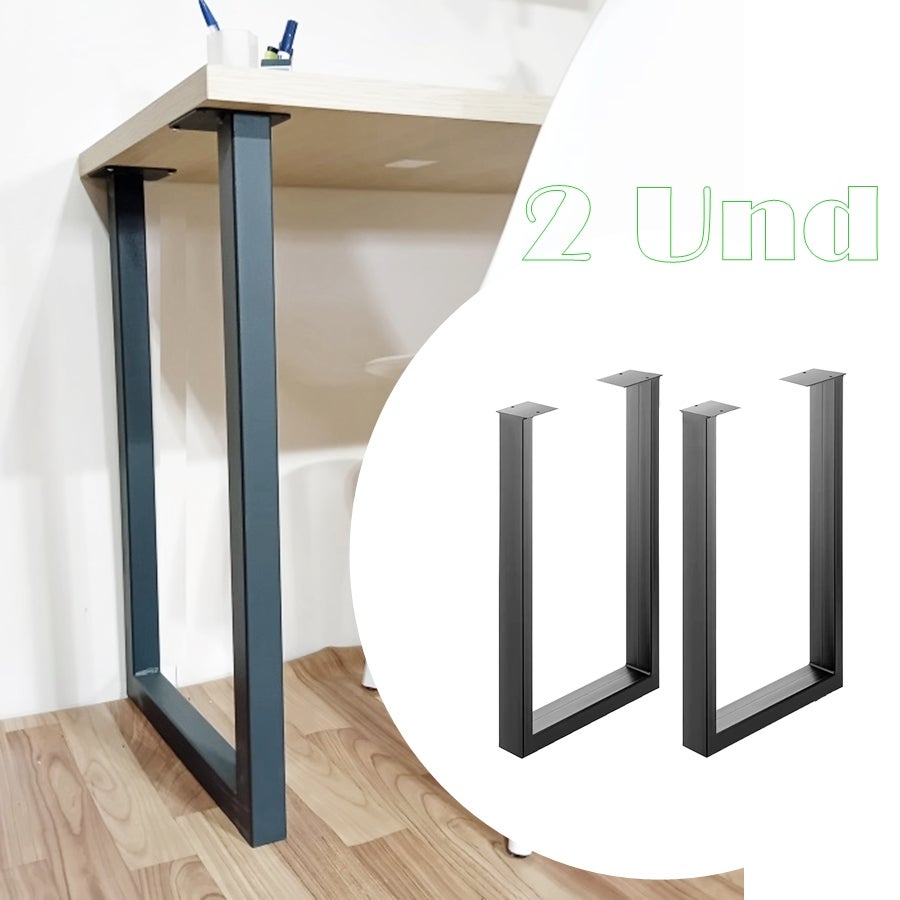 Monarka , Patas Para Mesa, (73 Cm Alto X 45 Cm Fondo) Juego 2 Und, Metálicas, Mesas De Salón Comedor, Jardín, Encimeras. Md. Madrid. Color Negro , Leroy Merlin