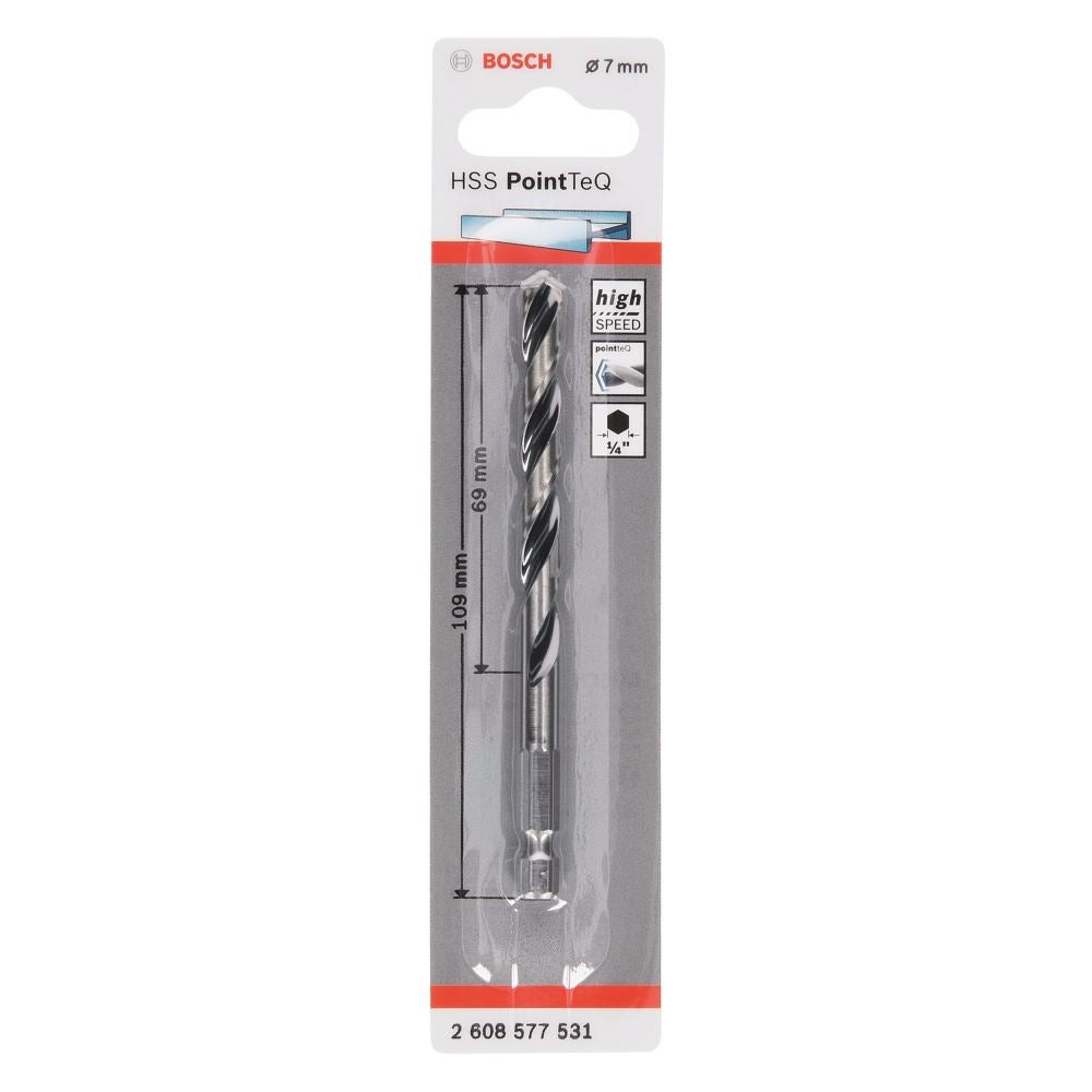 Bosch 1x Wiertło HSS PointTeQ Hex sześciokątne 7 x 69 x 109 mm - 2608577531