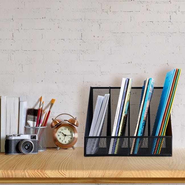 Relaxdays Range-documents, 4 compartiments, aspect maille, pour format A4, HxLxP: 32,5 x 30 x 35,5 cm, rangement, noir - Beaux-Arts et Loisirs créatifs Relaxdays Range-documents, 4 compartiments, aspect maille, pour format A4, HxLxP: 32,5 x 30 x 35,5 cm, rangement, noir - Beaux-Arts et Loisirs créatifs