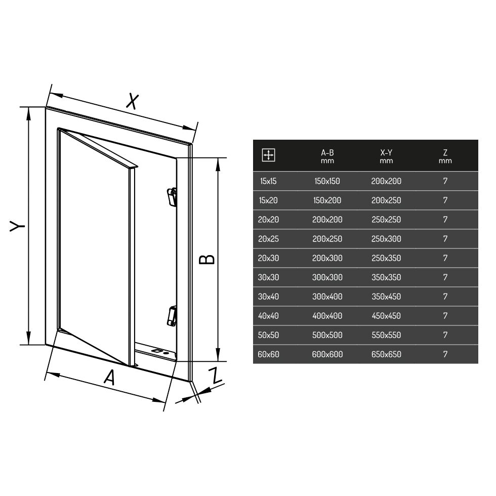 Trappe de Visite Placo 200x200mm Acier Inoxydable Porte Acces - 5