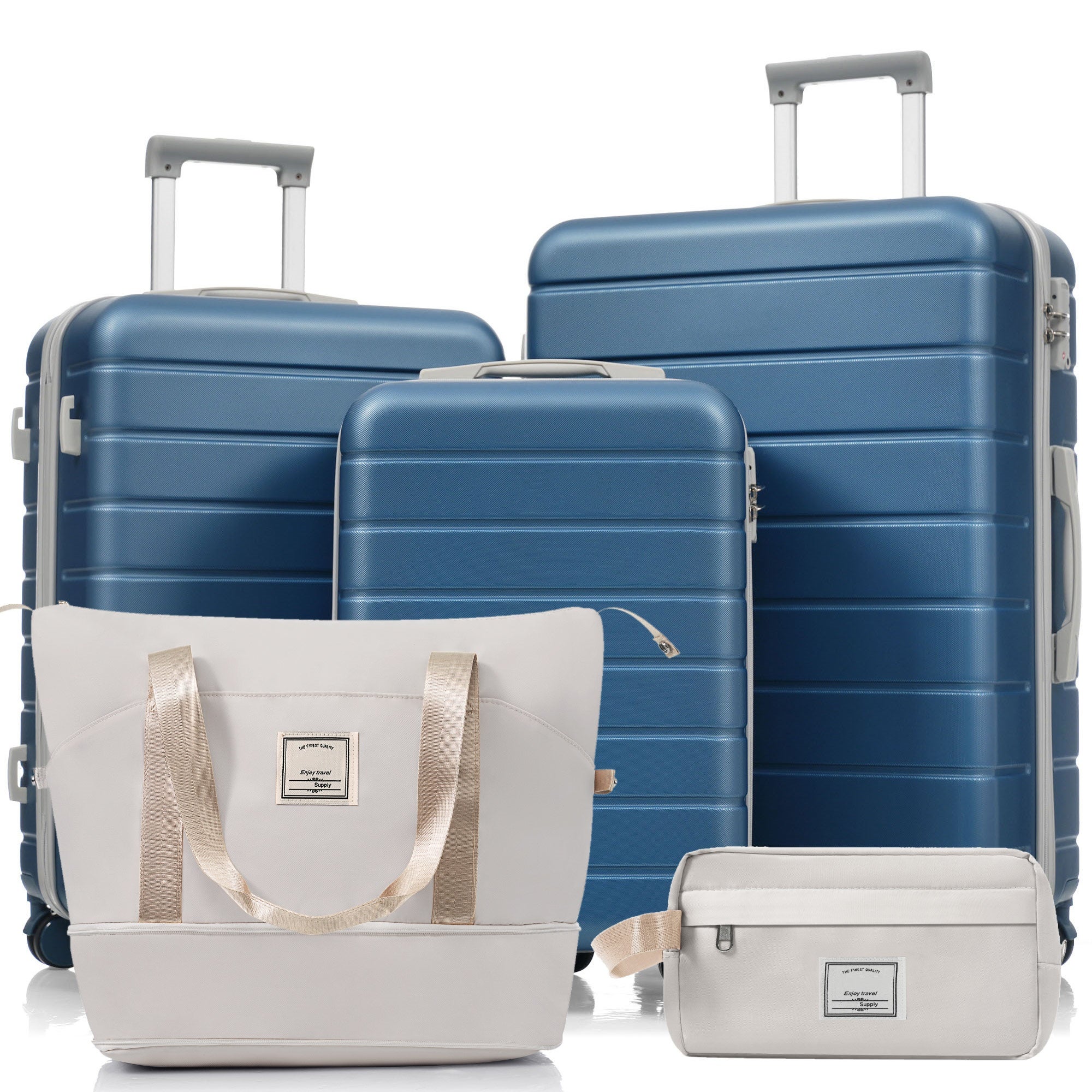 Lot De 3 Valises Rigides ABS Travelhouse - Légères, 4 Roues, Serrure