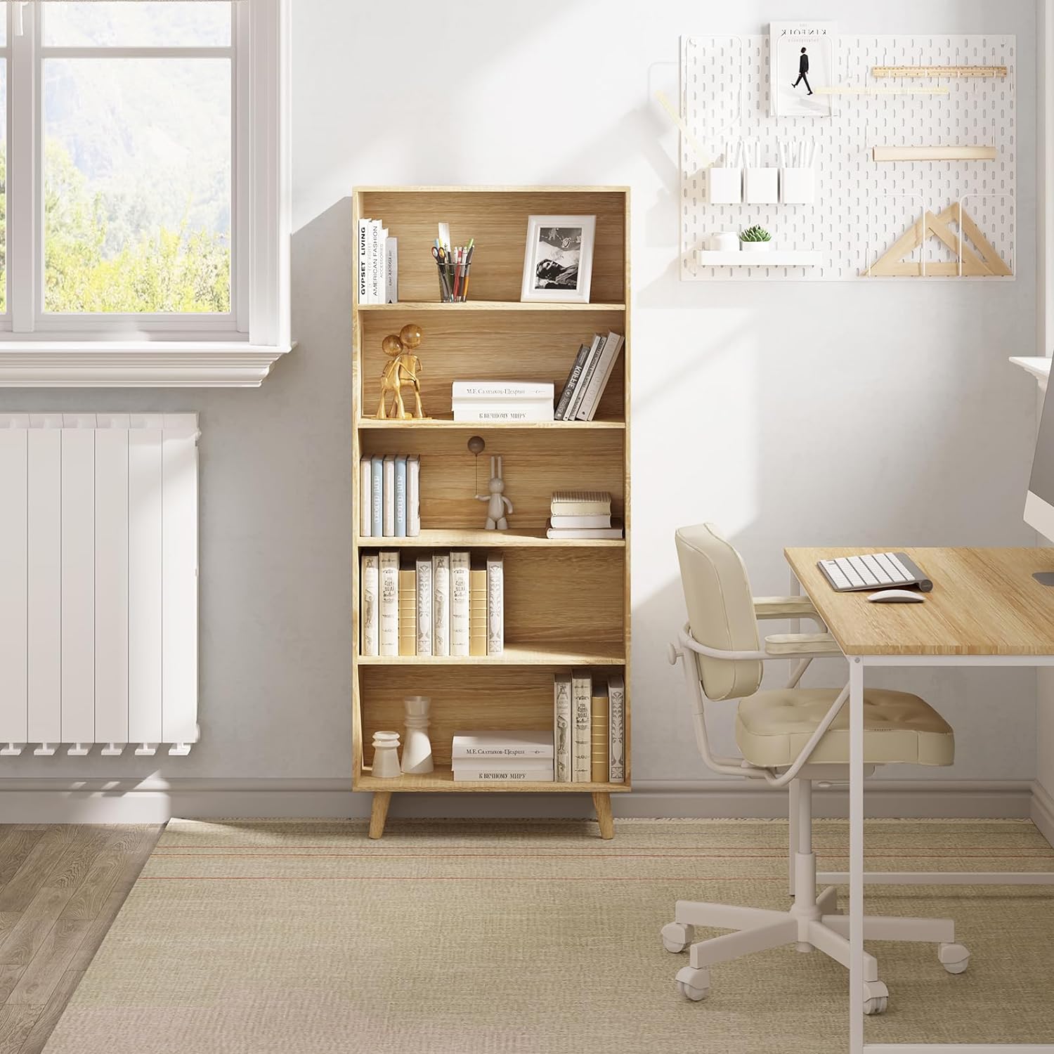 Bibliothèque pour Cuisine en Bois Marron H. 144 x l. 60 x P. 24 cm - 3