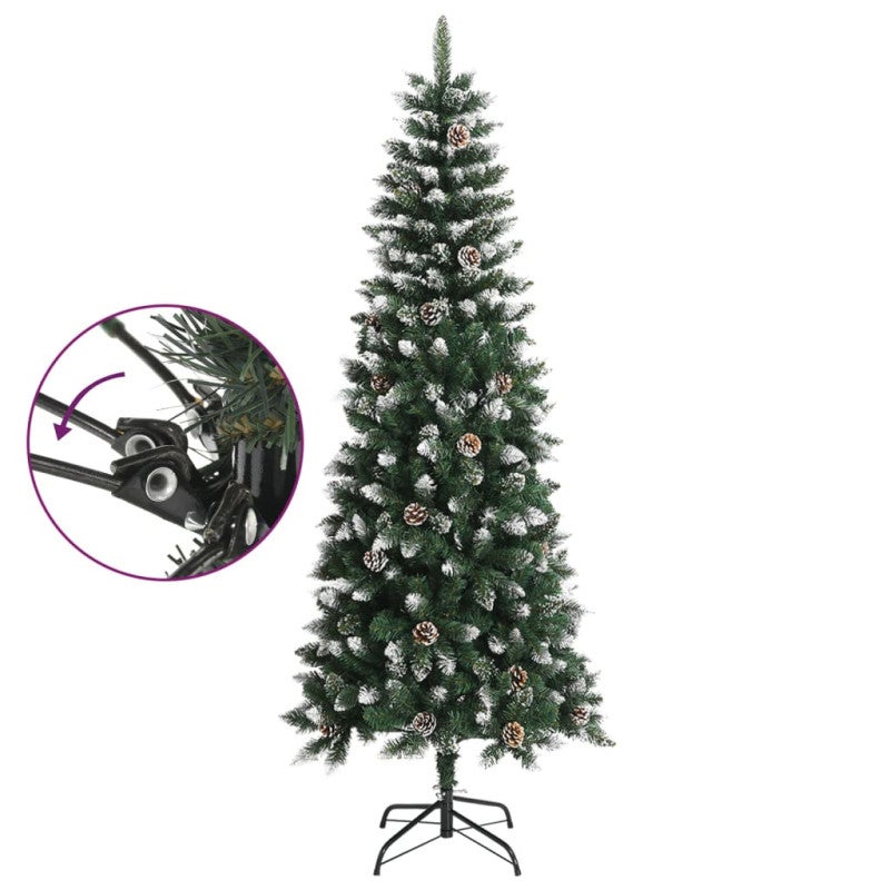 Albero di Natale Artificiale con Base Verde 210 cm PVC vidaXL - 3