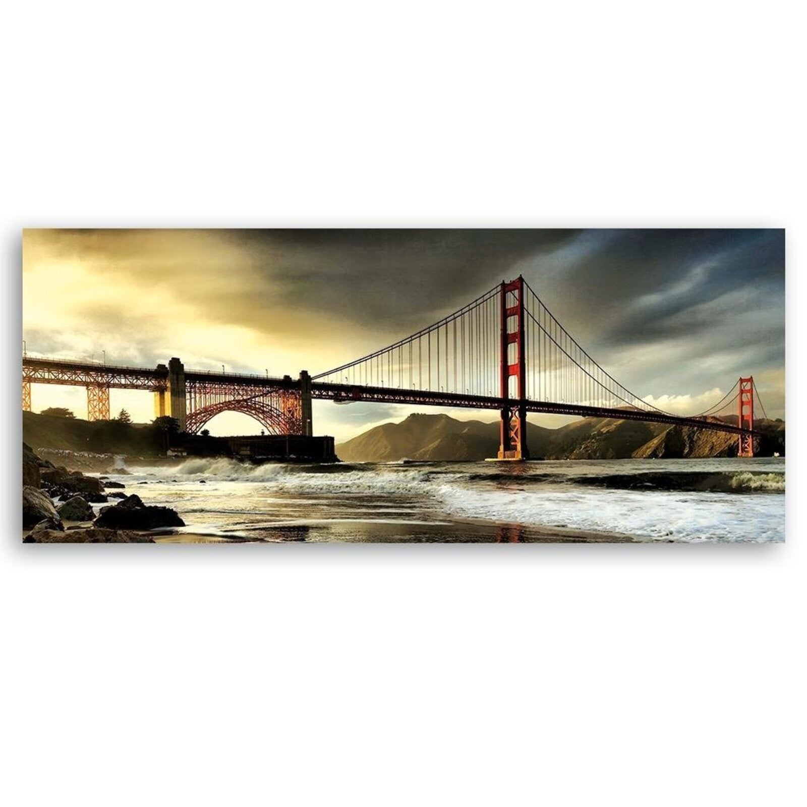 Tableau bois le pont du Golden Gate - 150 x 50 cm - 2