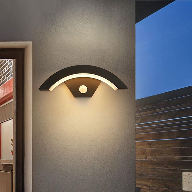 COMELY Applique Murale Extérieure LED 24W 2700LM avec Détecteur de Mouvement,IP65 Étanche,Lampe Murale Noire 3000K pour Jardin, Terrasse,Entrée,Garage - 8
