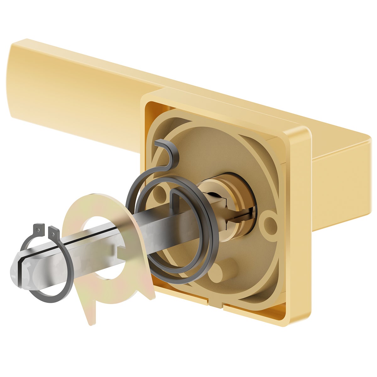 Poignée de porte d'intérieur ERGO, dorée, poignée sans rosace inférieure, poignée carrée or mat, garnitures de porte - 4