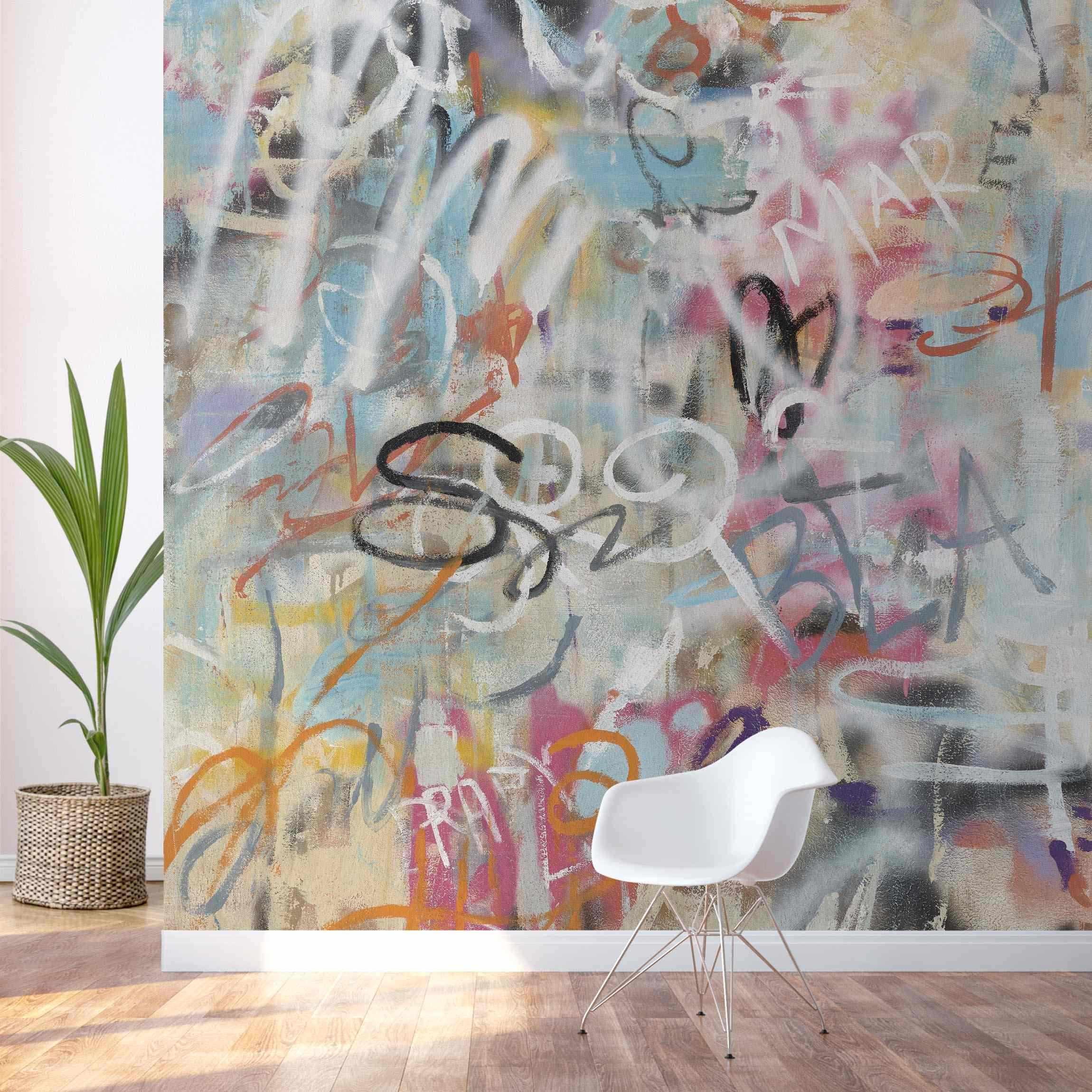 Grande stampa su tela Pop Art: decorazione murale con graffiti colorati - Italia