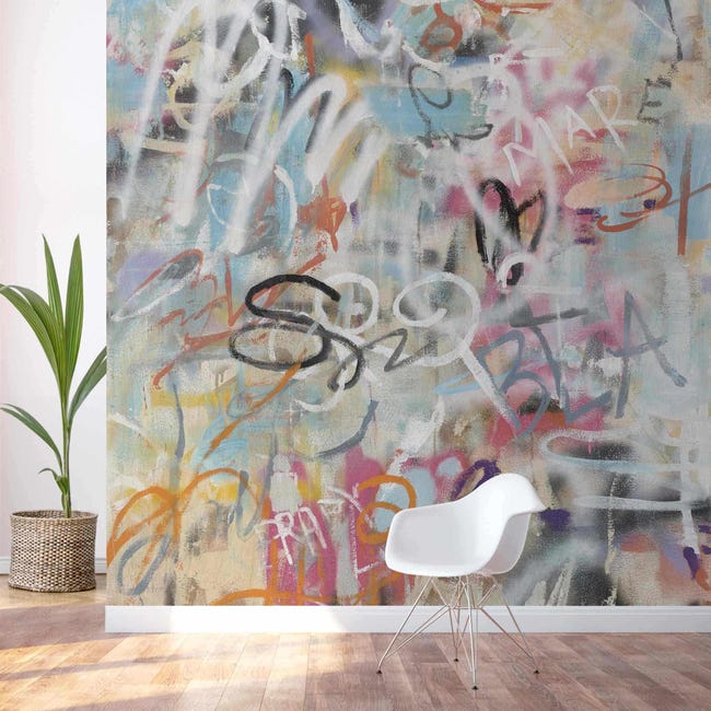 Grande stampa su tela Pop Art: decorazione murale con graffiti colorati - Italia Grande stampa su tela Pop Art: decorazione murale con graffiti colorati - Italia