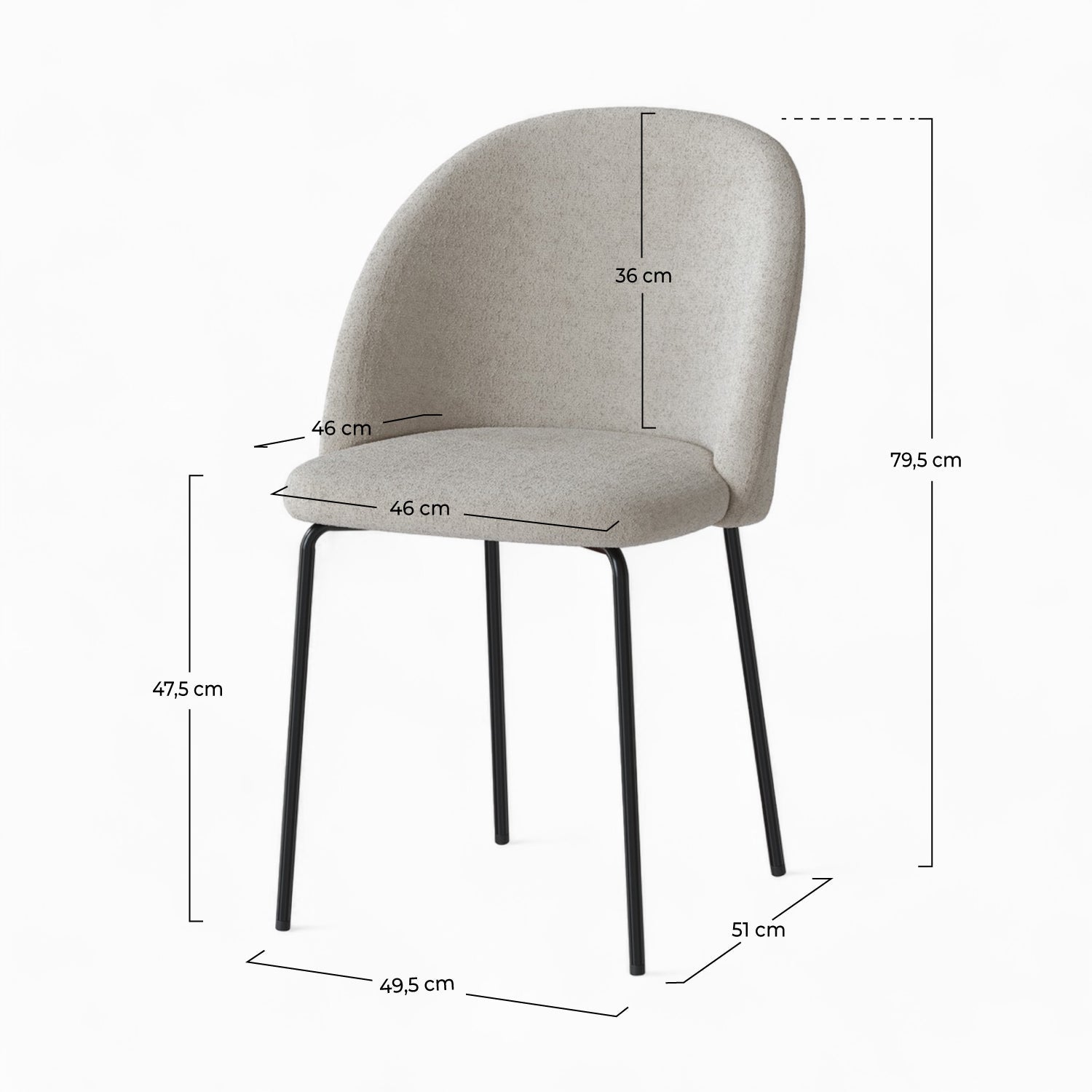 Set di 2 sedie in tessuto beige bouclé - Karl - 4