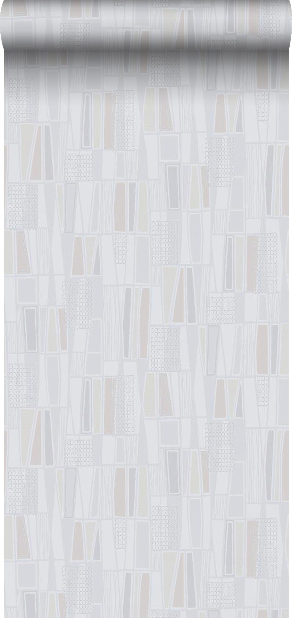 Tapeta figury geometryczne szarymIbeżowym - 53 cm x 10.05 m - BORASTAPETER
