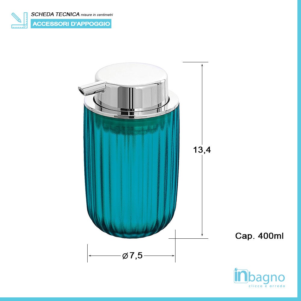 Distributeurs de savon liquide srie Roma acrylique turquoise pastel |  Leroy Merlin