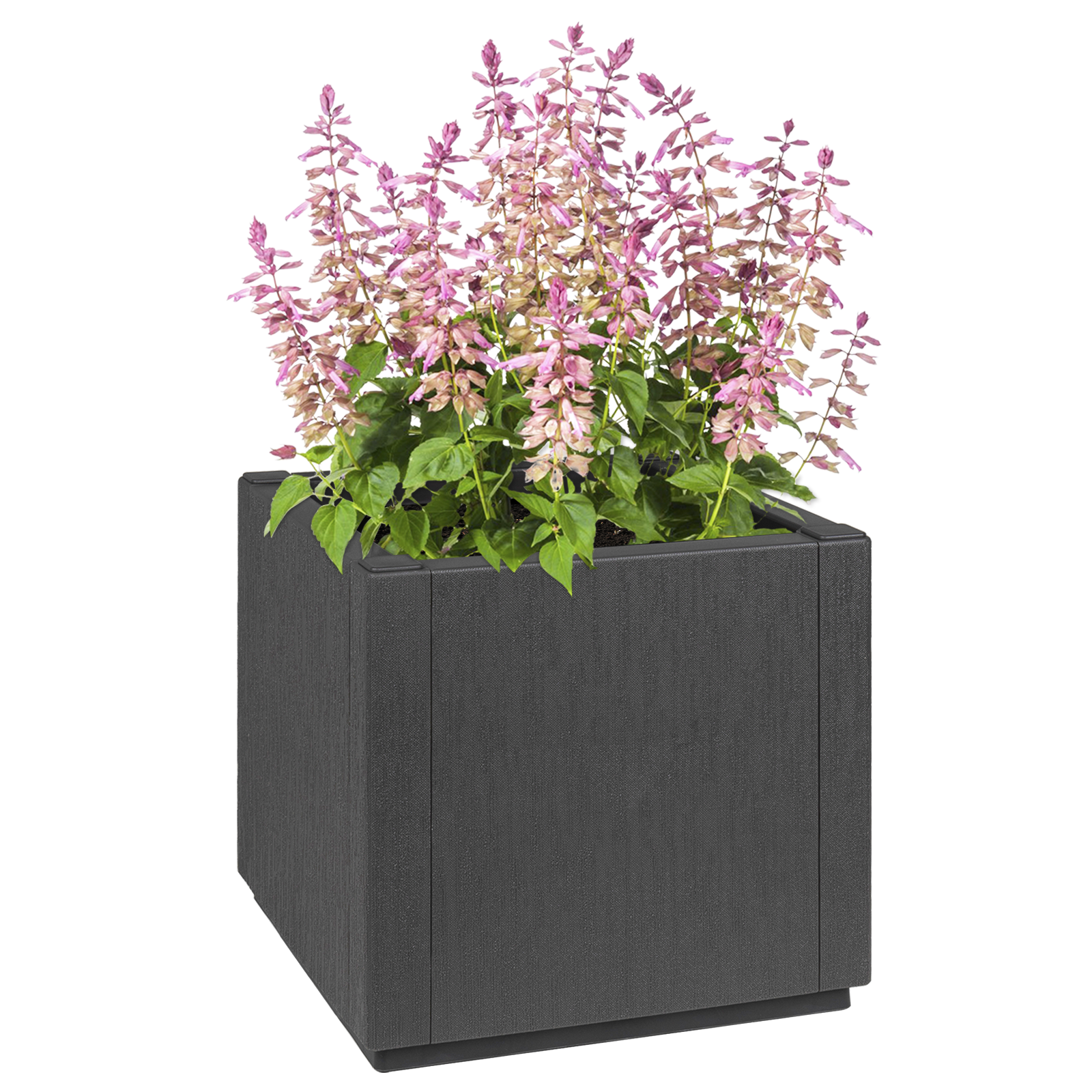 Jardinière Droit Jardin 3 Pièces Gris Foncé - Set De Pots Élégants Pour Intérieur Et Extérieur
