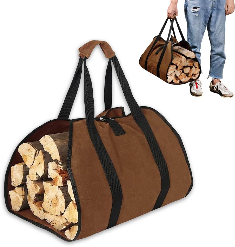 1 szt. płócienna torba na drewno kominkowe, torba na drewno opałowe 98×46 cm, duża pojemność płócienna torba na drewno