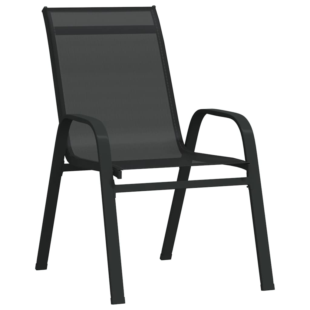Maison Exclusive - Sedie da Giardino Impilabili 6 pz in Tessuto Textilene Nero - 4