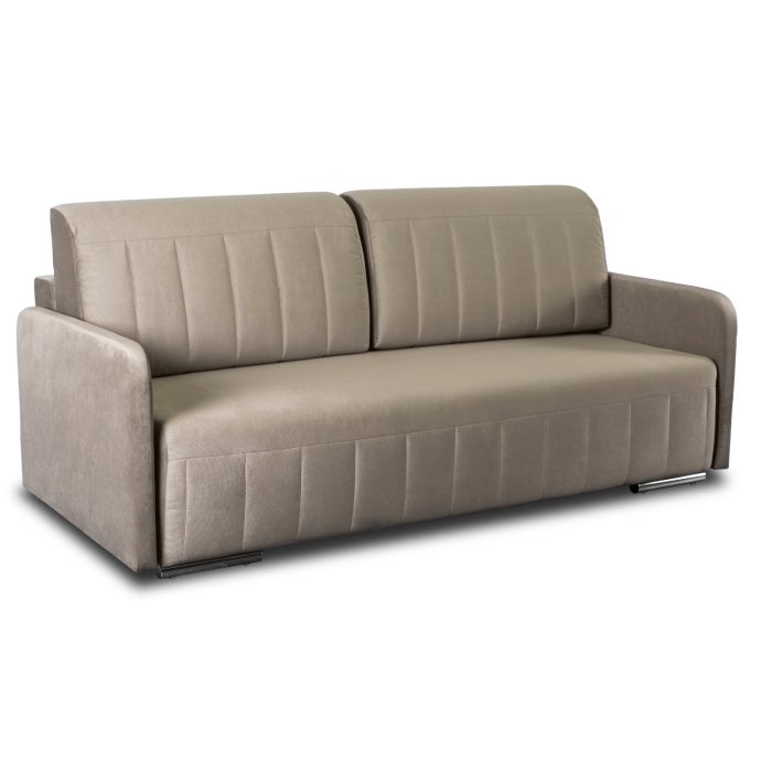 Sofa Kanapa Rozkładana z Funkcją Spania Wersalka Dwuosobowa Beżowa LUMO
