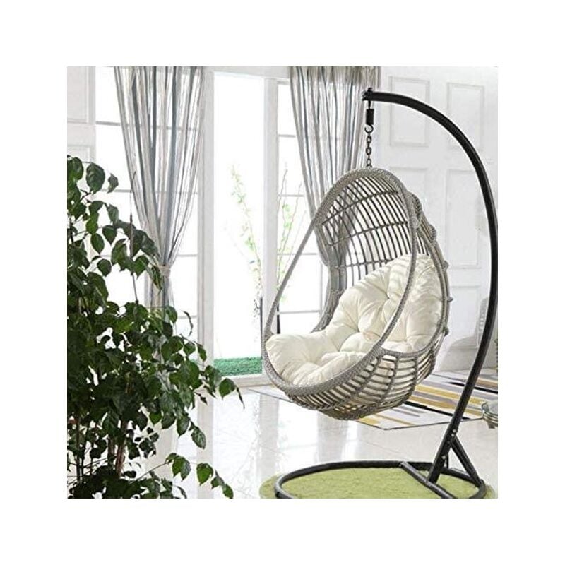 Coussin De Balancelle Imperméable Et Épais - Coussin De Dossier Pour Balancelle De Jardin Uniquement - Coussin Anti-Salissures(beige Blanc, 80x120cm) - 5